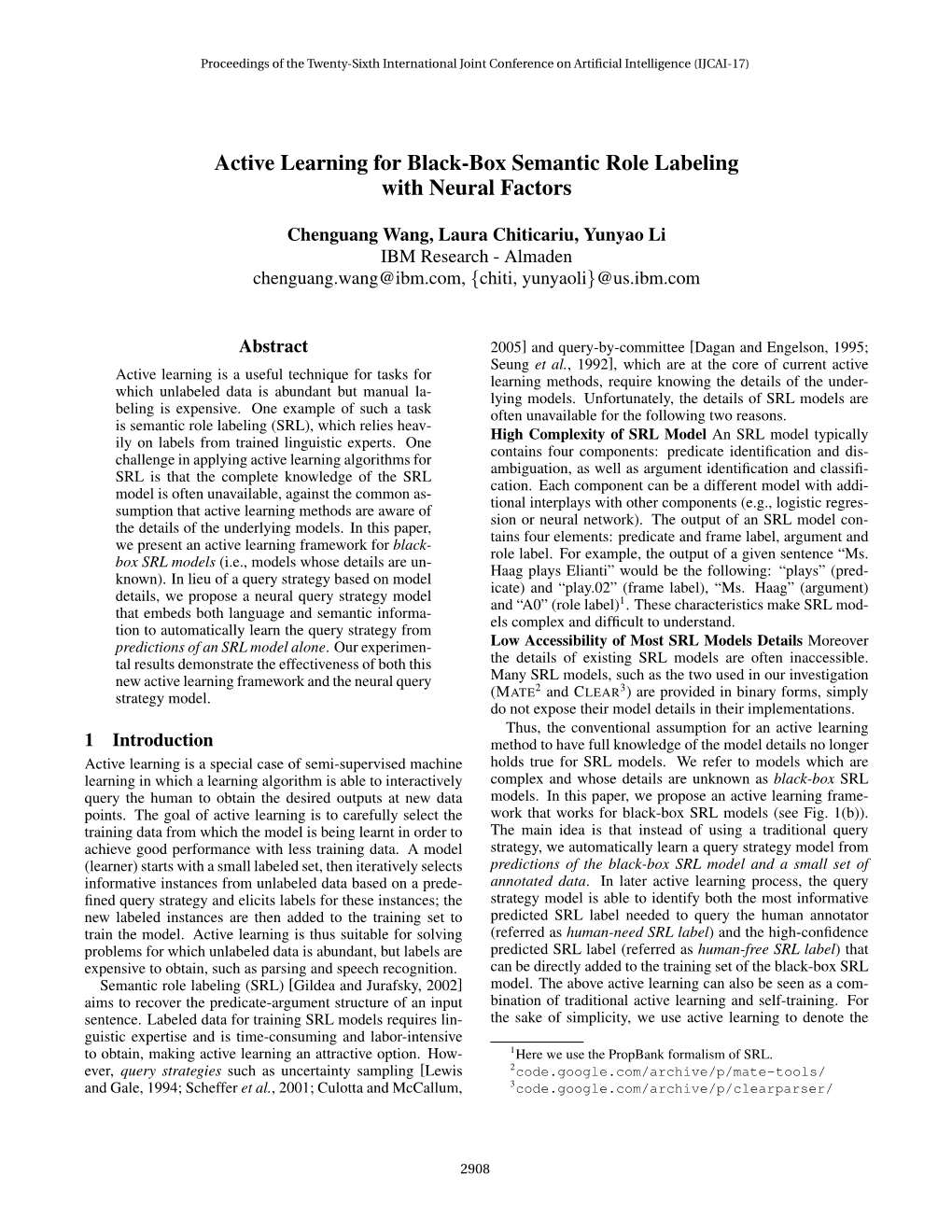Active Learning for Black-Box Semantic Role Labeling with Neural Factors