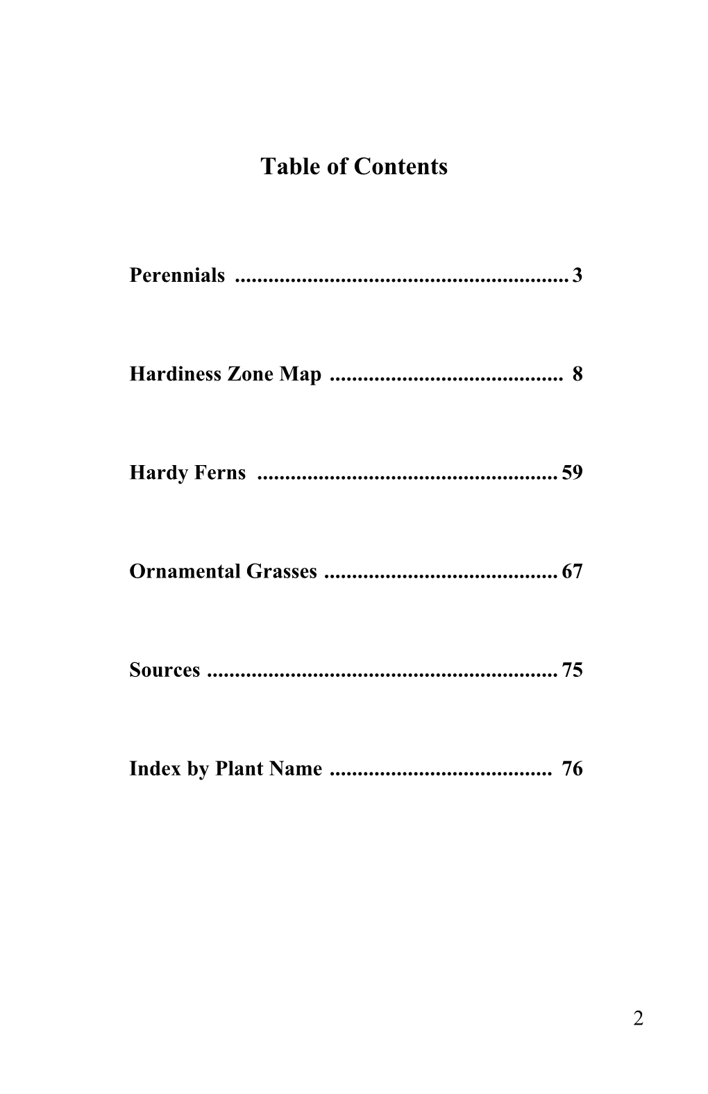 Table of Contents