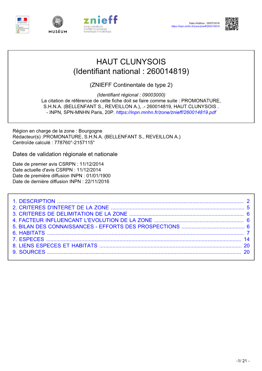 HAUT CLUNYSOIS (Identifiant National : 260014819)