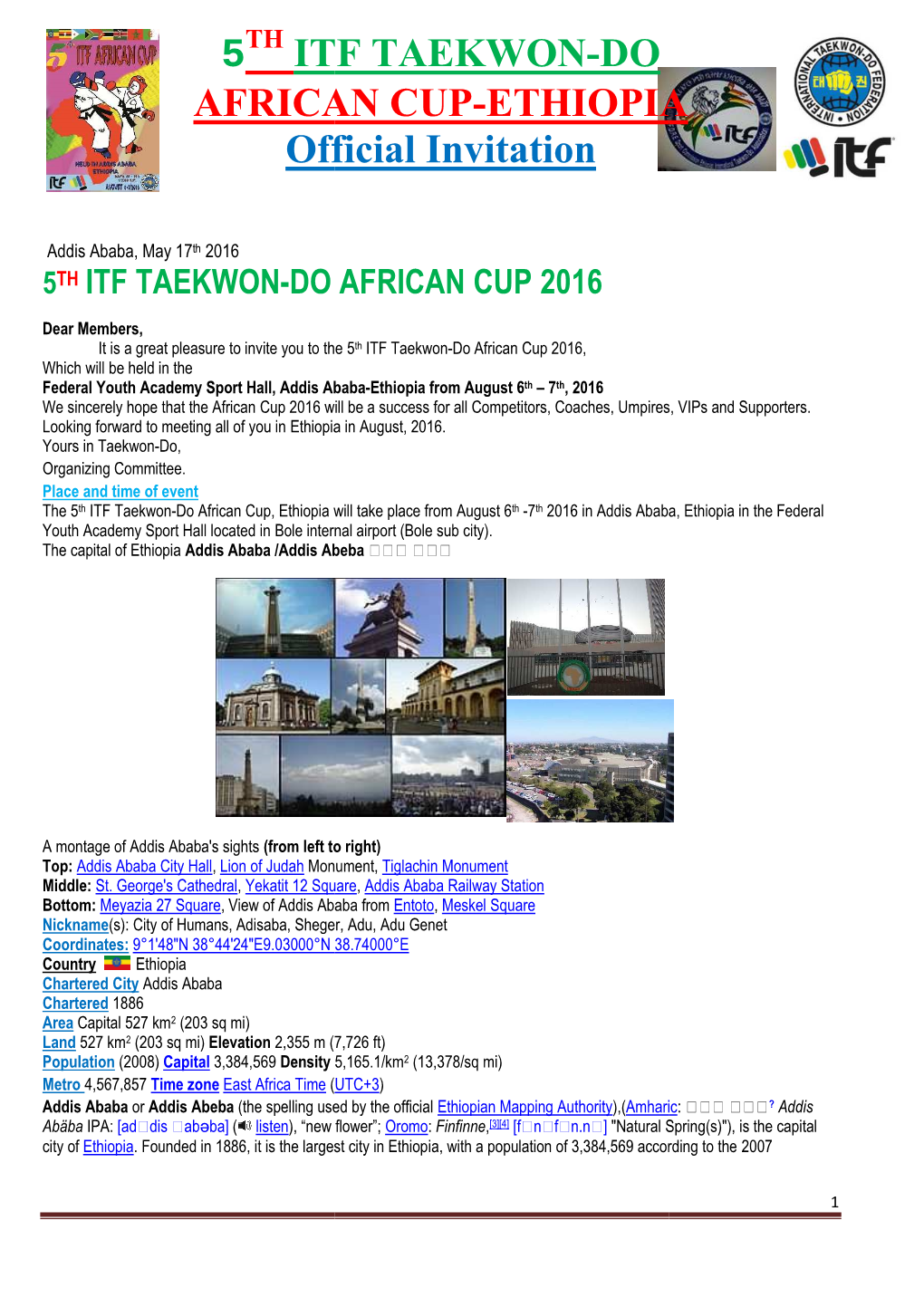 5Th African Cup Invitation