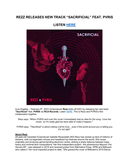 Rezz Releases New Track “Sacrificial” Feat. Pvris Listen Here