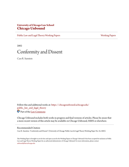 Conformity and Dissent Cass R