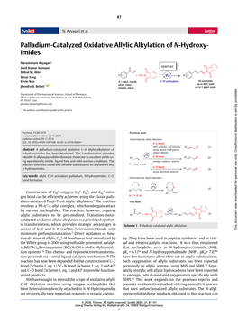 Palladium-Catalyzed Oxidative Allylic Alkylation of N-Hydroxy- Imides