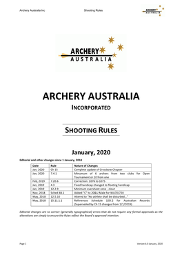 Archery Australia Shooting Rules