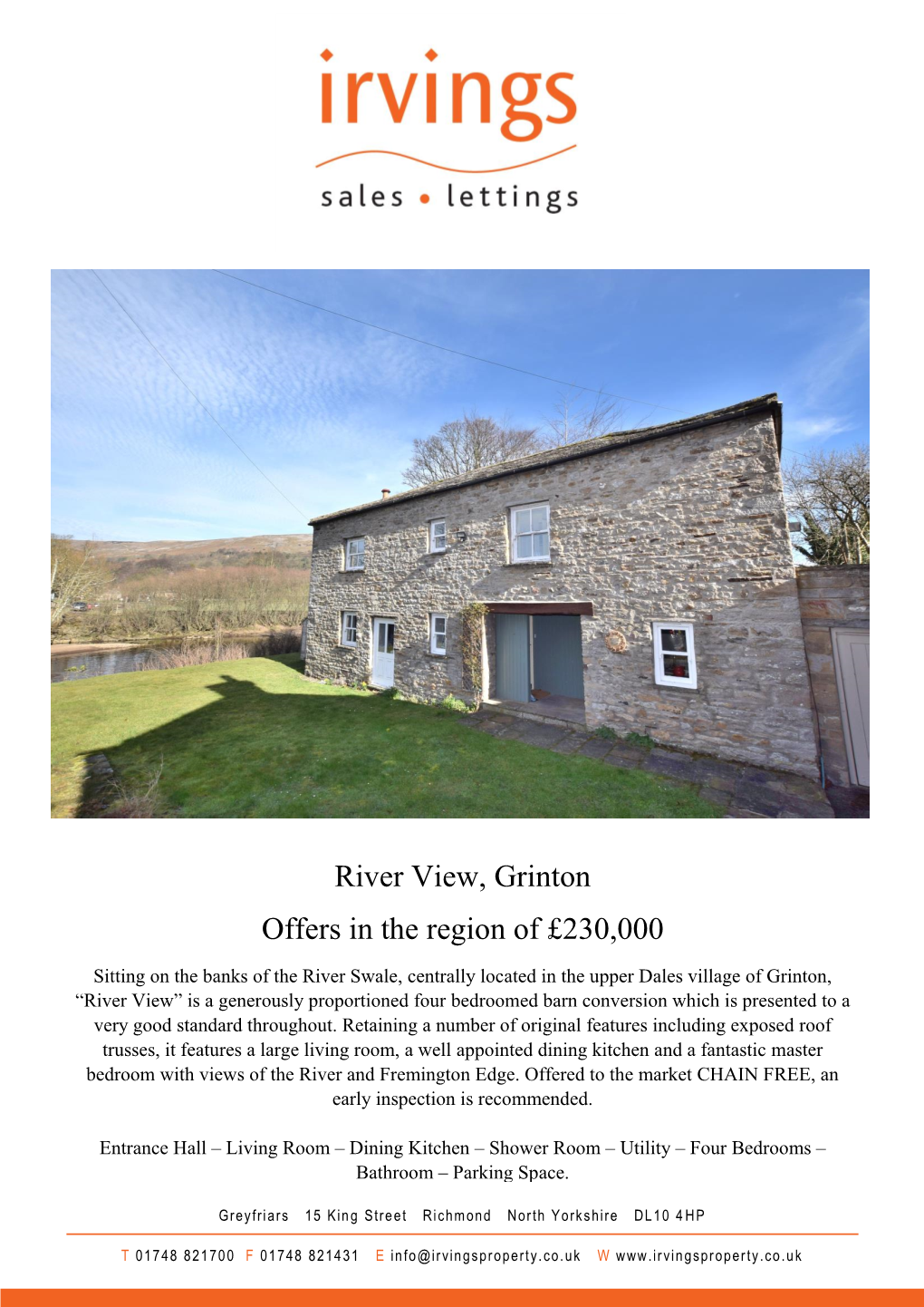 River View, Grinton Offers in the Region of £230,000