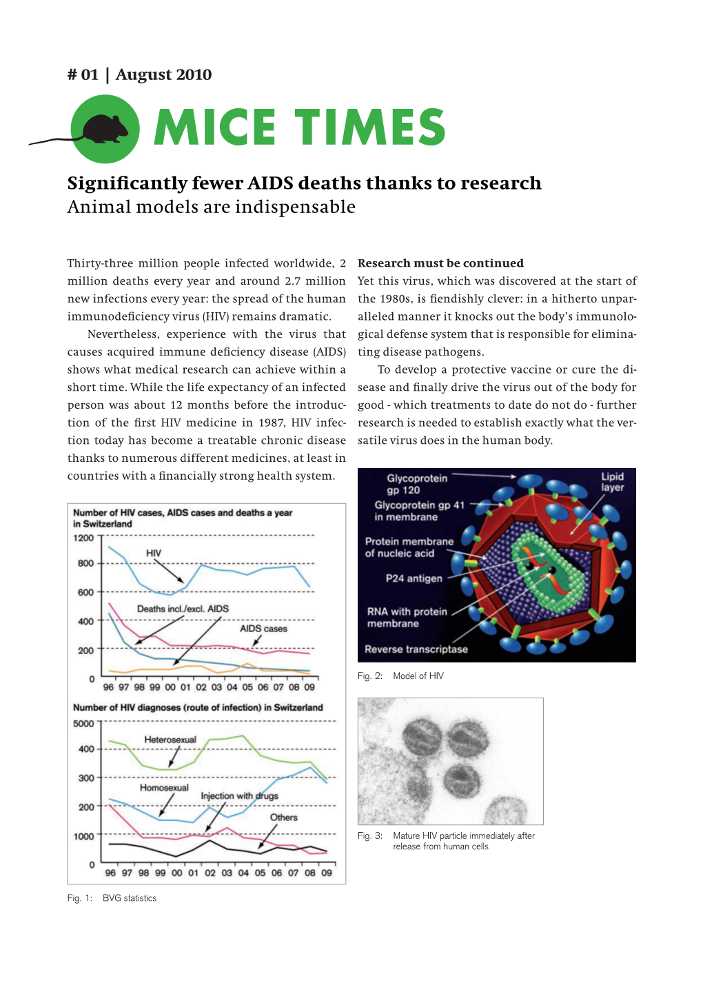 MICE TIMES Significantly Fewer AIDS Deaths Thanks to Research Animal Models Are Indispensable