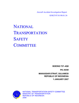 National Transportation Safety Committee Ministry of Transportation Republic of Indonesia 2008