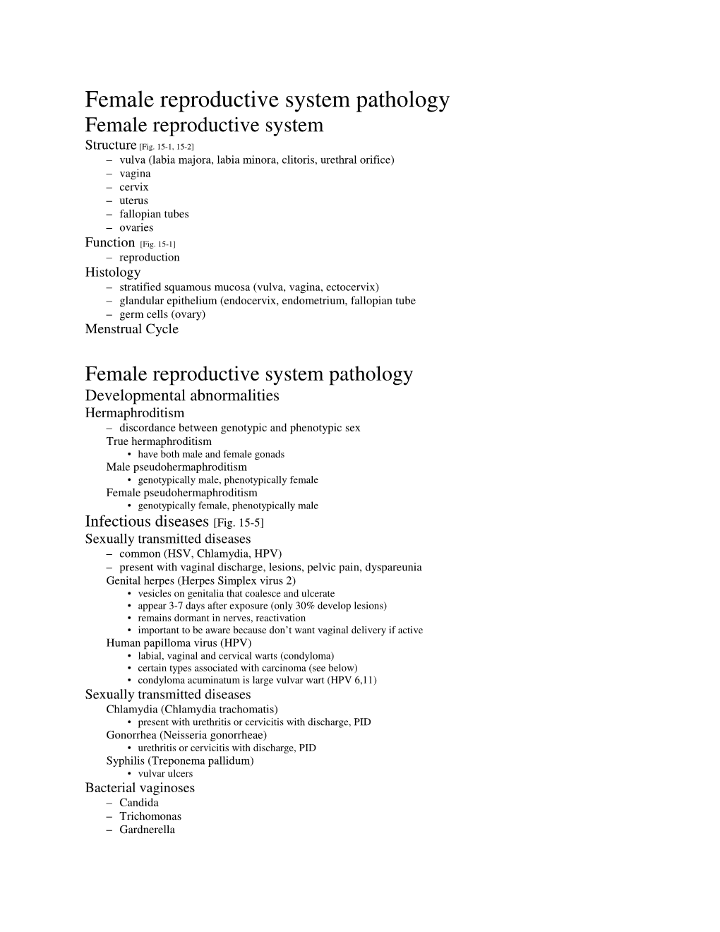 Female Reproductive System Pathology Female Reproductive System Structure [Fig