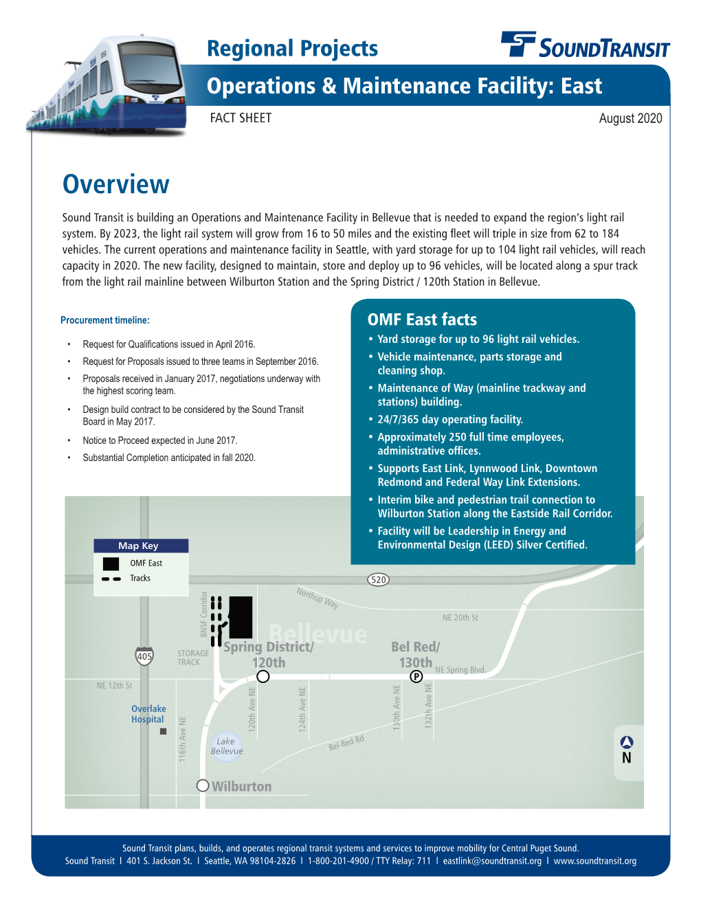 Operations and Maintenance Facility East Fact Sheet