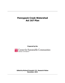 Pennypack Creek Act 167 Plan