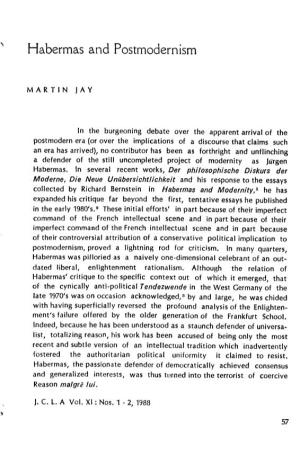 Martin Jay – Habermas and Postmodernism