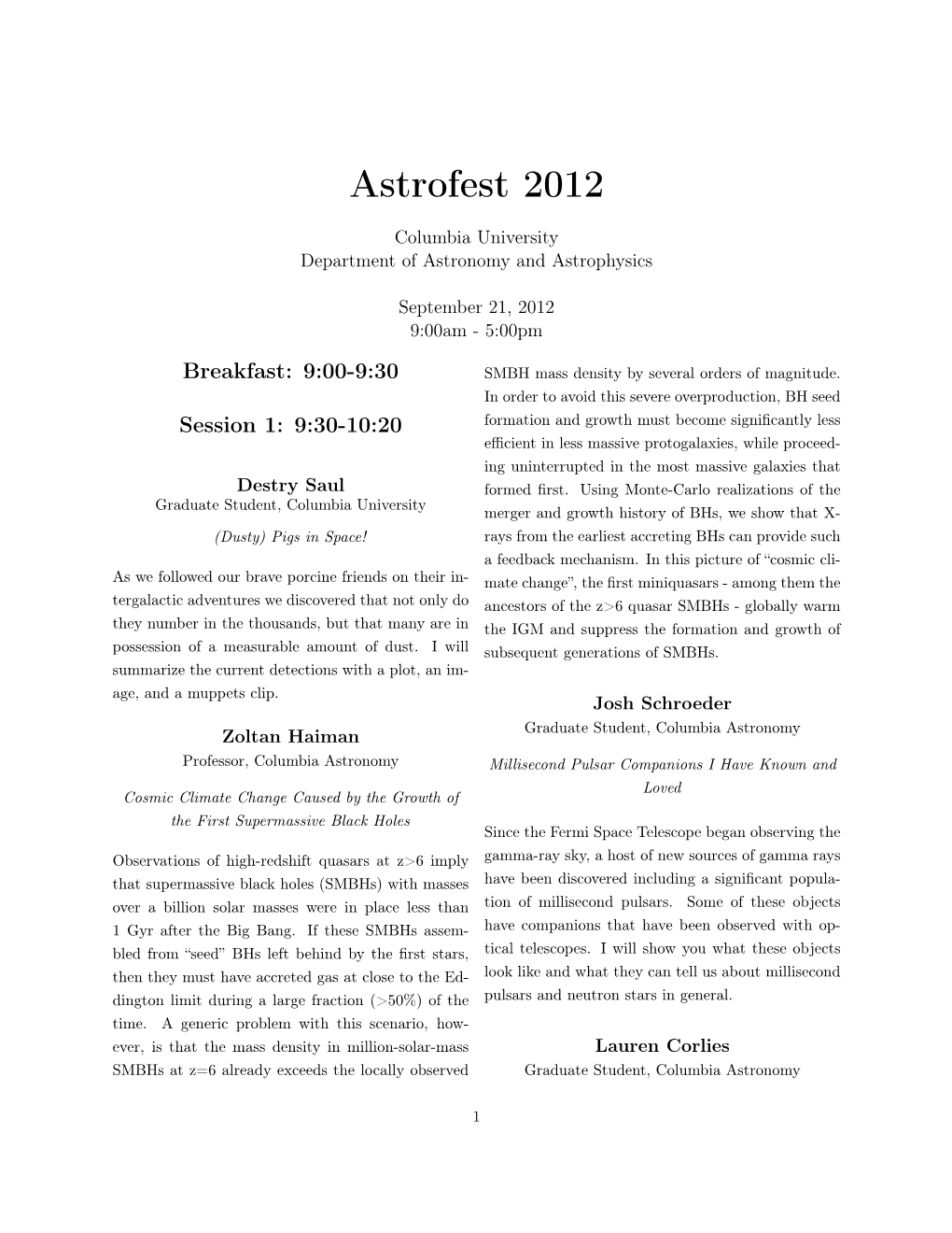 Astrofest 2012