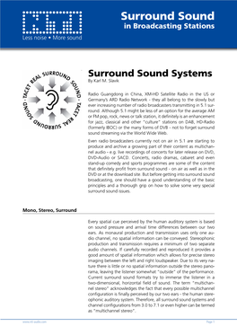 Surround Sound in Broadcasting Stations