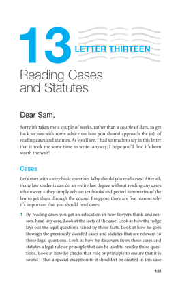 Reading Cases and Statutes