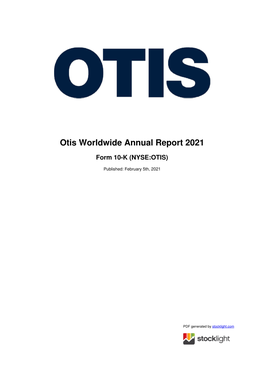 Otis Worldwide Annual Report 2021