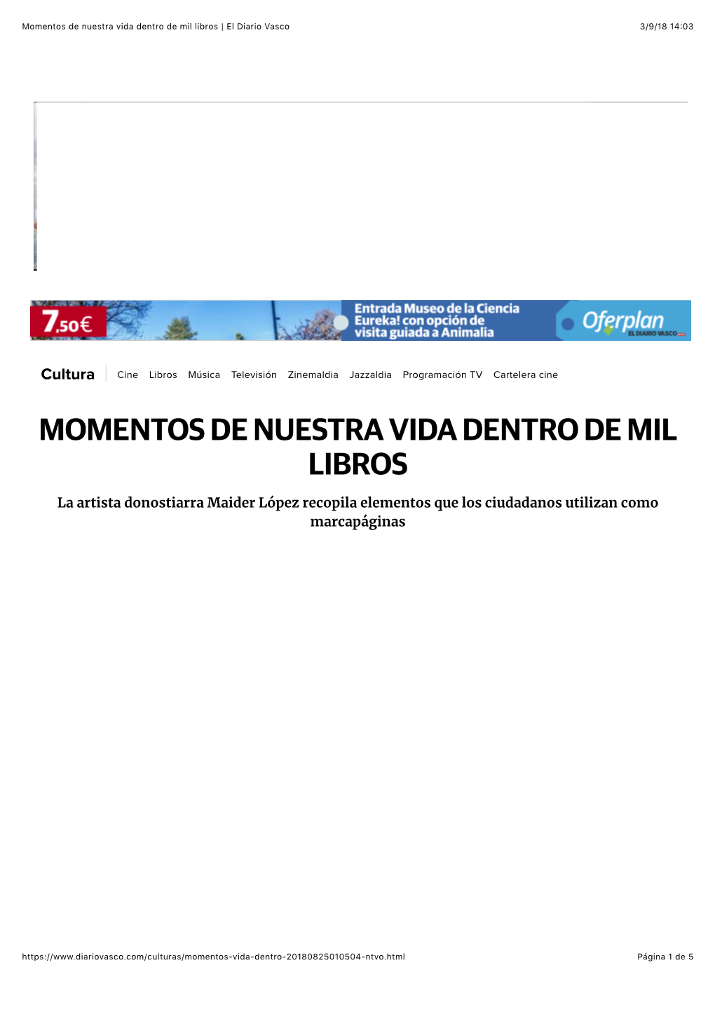 Momentos De Nuestra Vida Dentro De Mil Libros | El Diario Vasco.Pdf