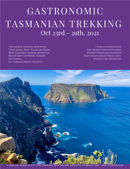 Gastronomic Tasmanian Trekking 2021