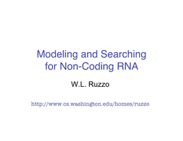 Modeling and Searching for Non-Coding RNA