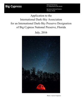 July 2016 Final BICY Application to the International Dark Sky Association