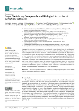 Sugar Containing Compounds and Biological Activities of Lagochilus Setulosus