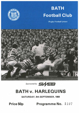 BATH Football Club BATH V. HARLEQUINS