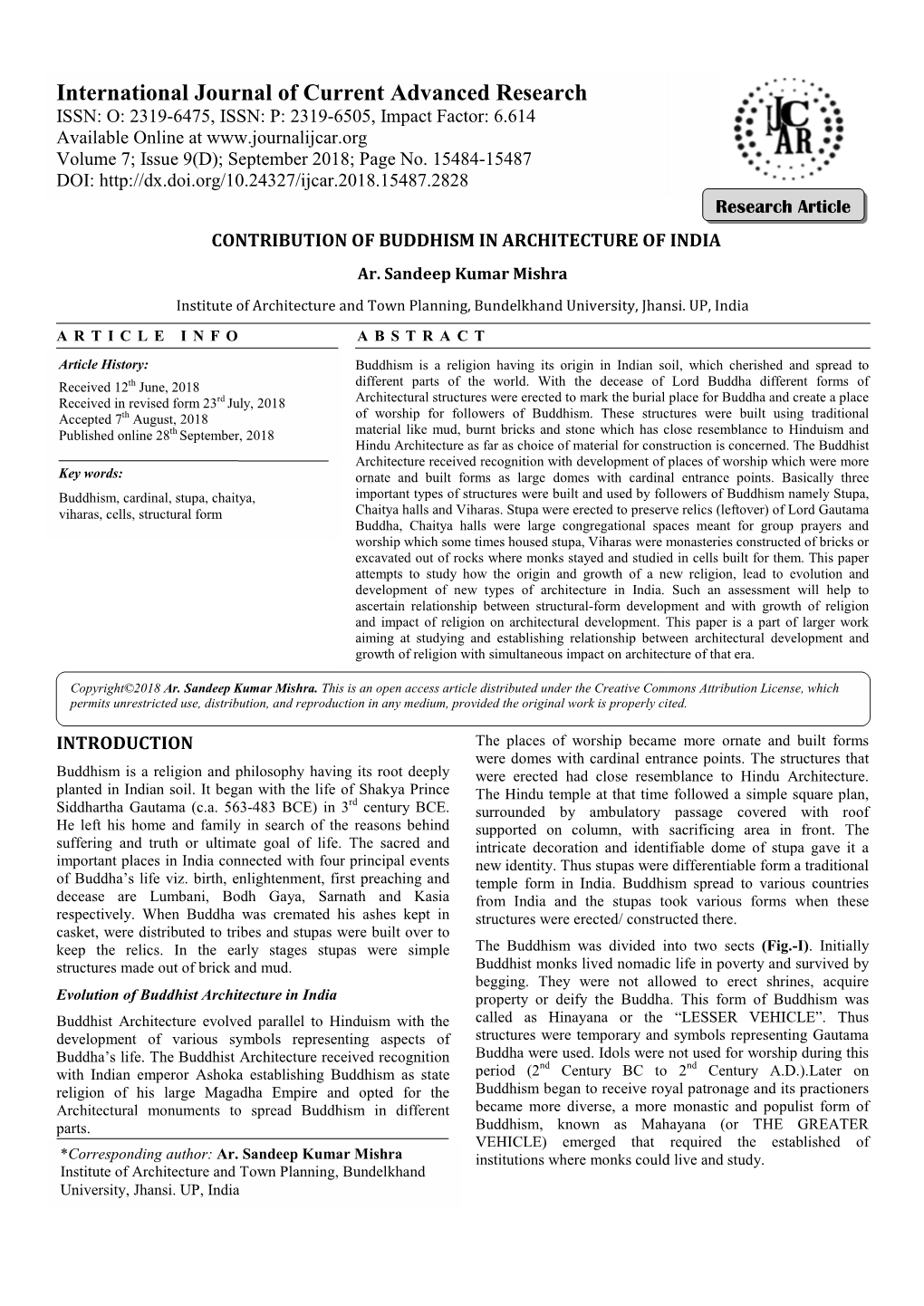 International Journal of Current Advan Urnal of Current Advanced Research