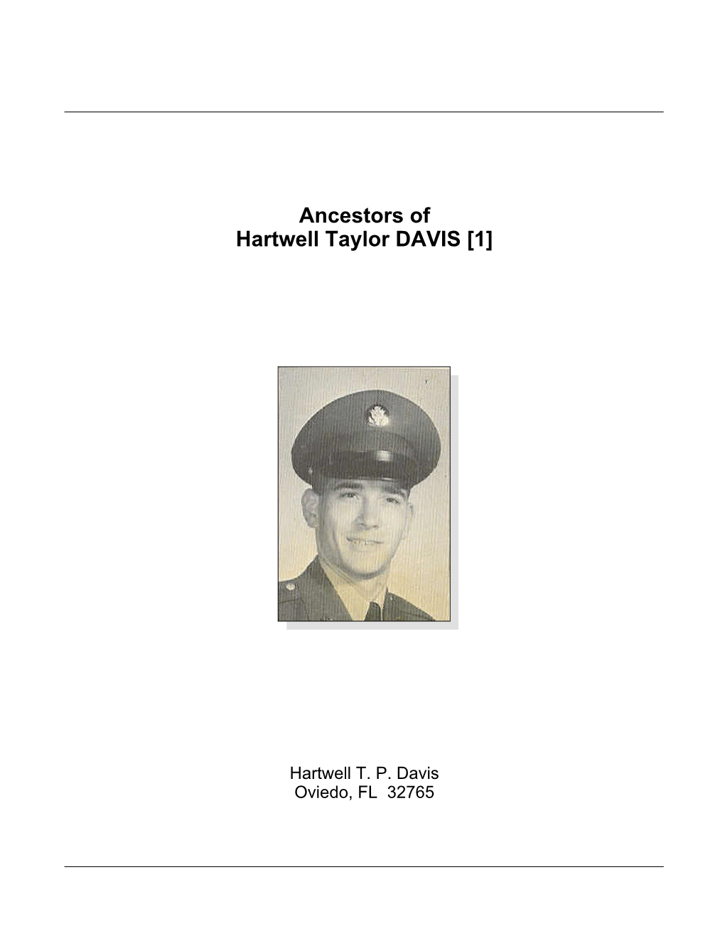 Ancestors of Hartwell Taylor DAVIS [1]