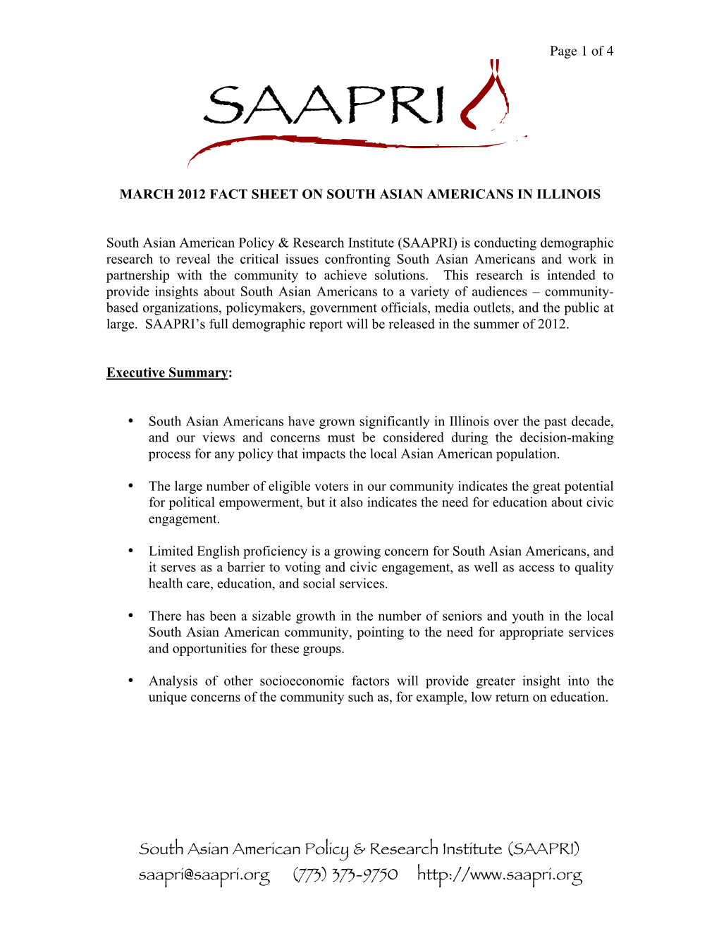 SAAPRI Fact Sheet for March 17 Event