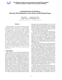 Amodal Detection of 3D Objects: Inferring 3D Bounding Boxes from 2D Ones in RGB-Depth Images