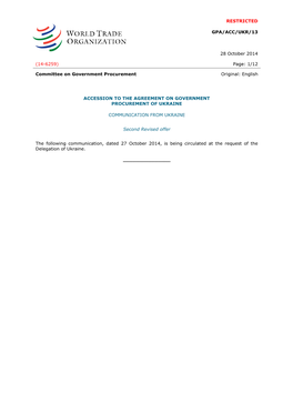 RESTRICTED GPA/ACC/UKR/13 28 October 2014 (14-6259) Page