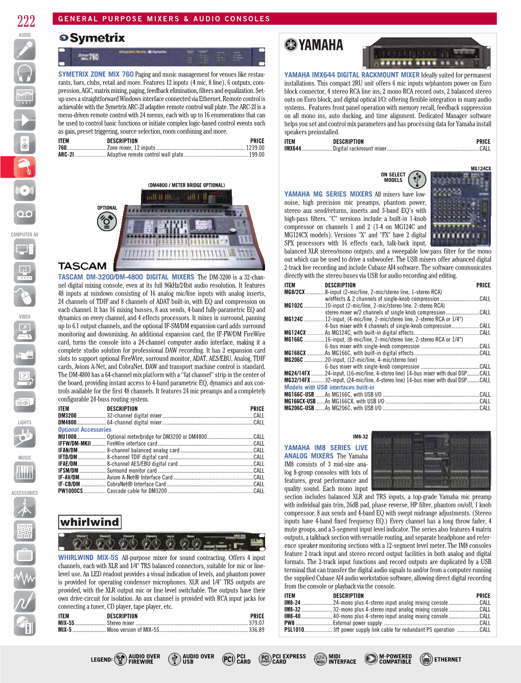 General Purpose Mixers & Audio Consoles Tascam Dm