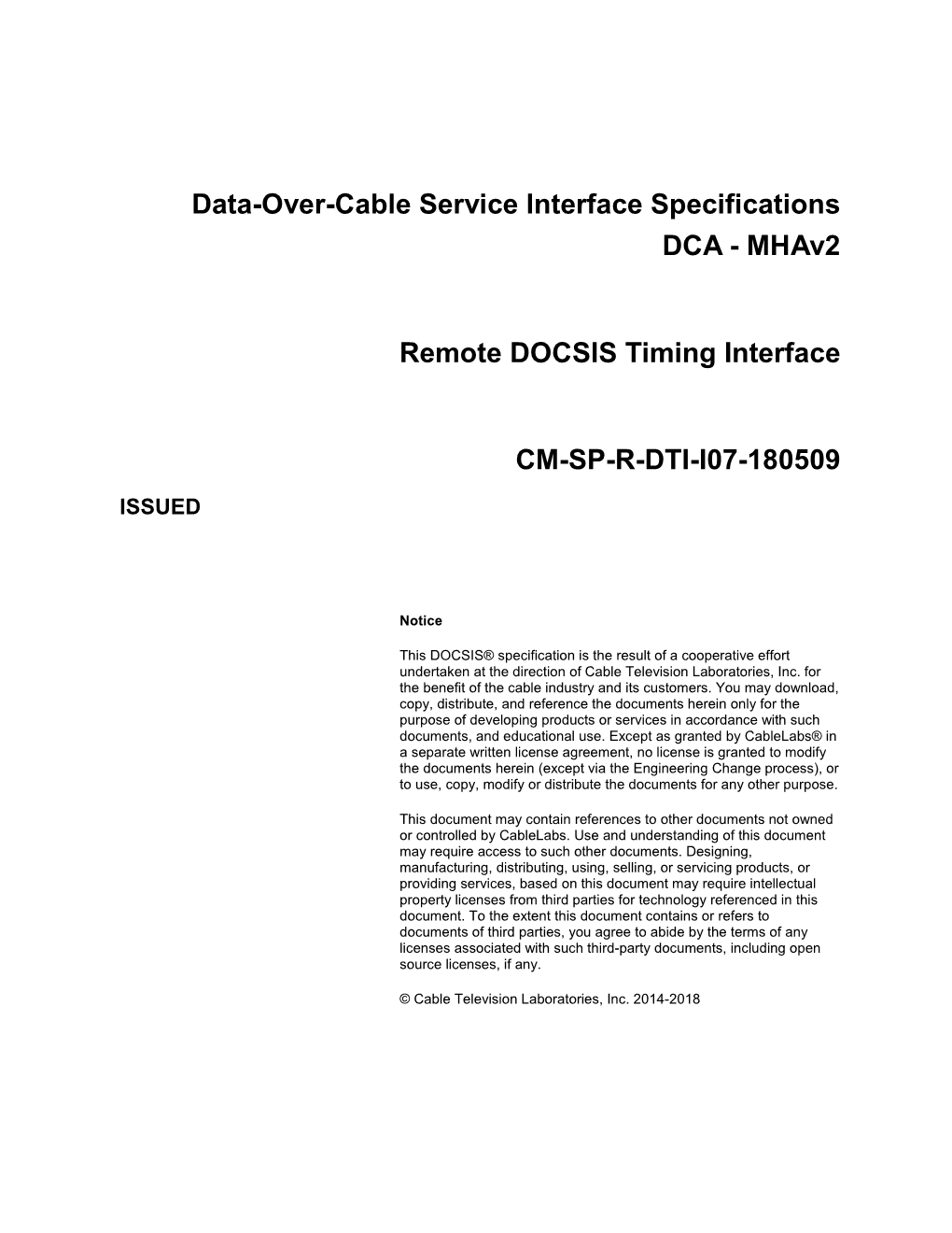 Remote DOCSIS Timing Interface