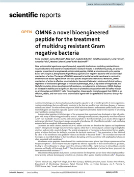 OMN6 a Novel Bioengineered Peptide for the Treatment of Multidrug