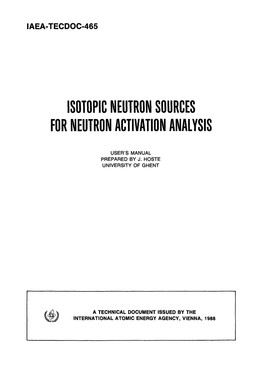 Isotopic Neutron Sources for Neutron Activation Analysis