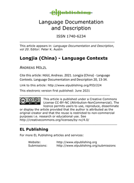 Longjia (China) - Language Contexts