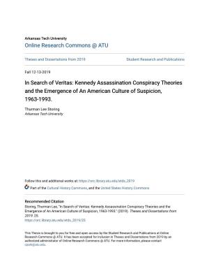 Kennedy Assassination Conspiracy Theories and the Emergence of an American Culture of Suspicion, 1963-1993