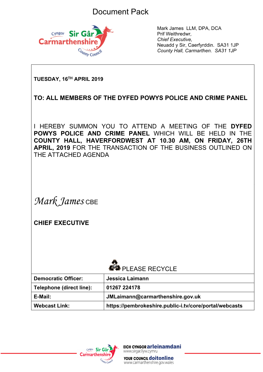 Agenda Document for Dyfed Powys Police and Crime Panel, 26/04