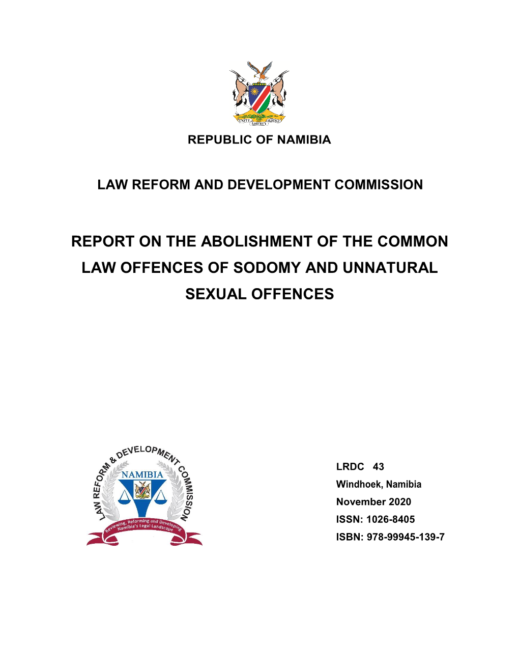 Report on the Abolishment of the Common Law Offences of Sodomy and Unnatural Sexual Offences