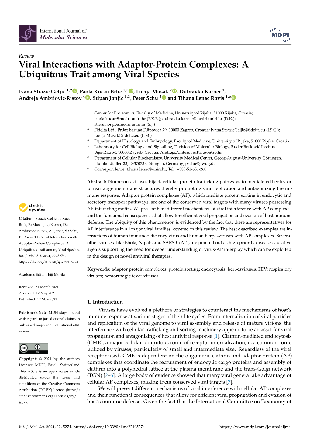 Viral Interactions with Adaptor-Protein Complexes: a Ubiquitous Trait Among Viral Species