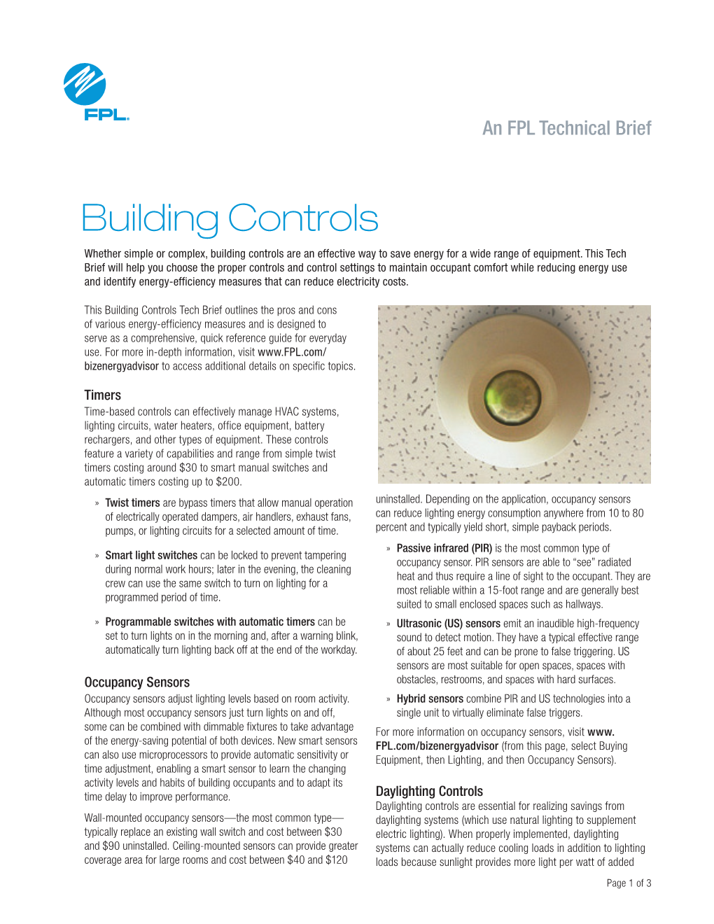 Building Controls Brief