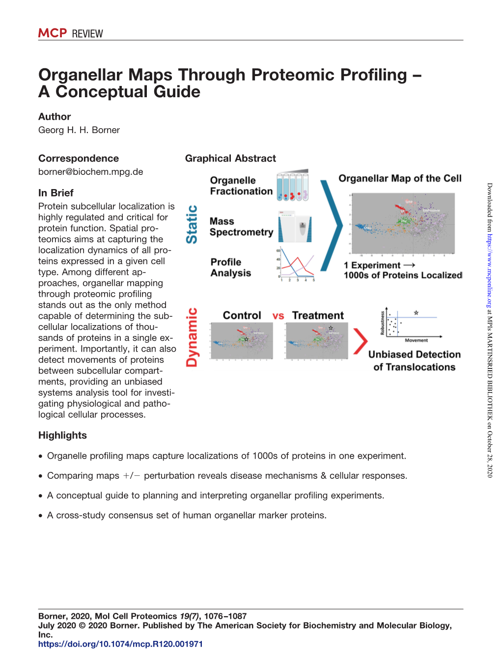 Organellar Maps Through Proteomic Profiling – a Conceptual Guide