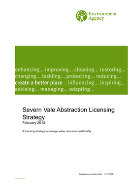 Severn Vale Abstraction Licensing Strategy 1