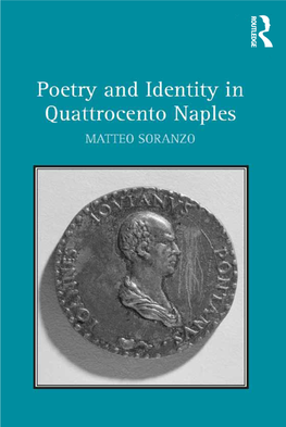 POETRY and Identity in QUATTROCENTO Naples Frontispiece: Fiorentino, Adriano (Ca