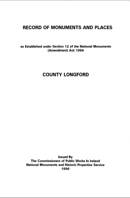 Record of Monuments and Places County Longford