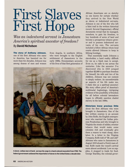 First Slaves First Hope