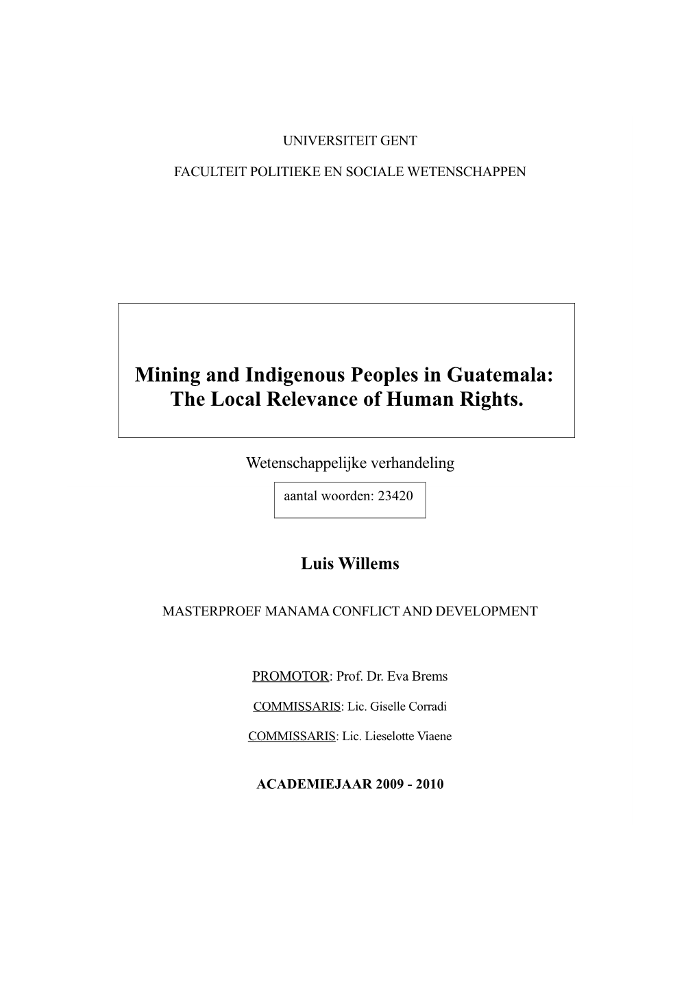 Mining and Indigenous Communities in Guatemala