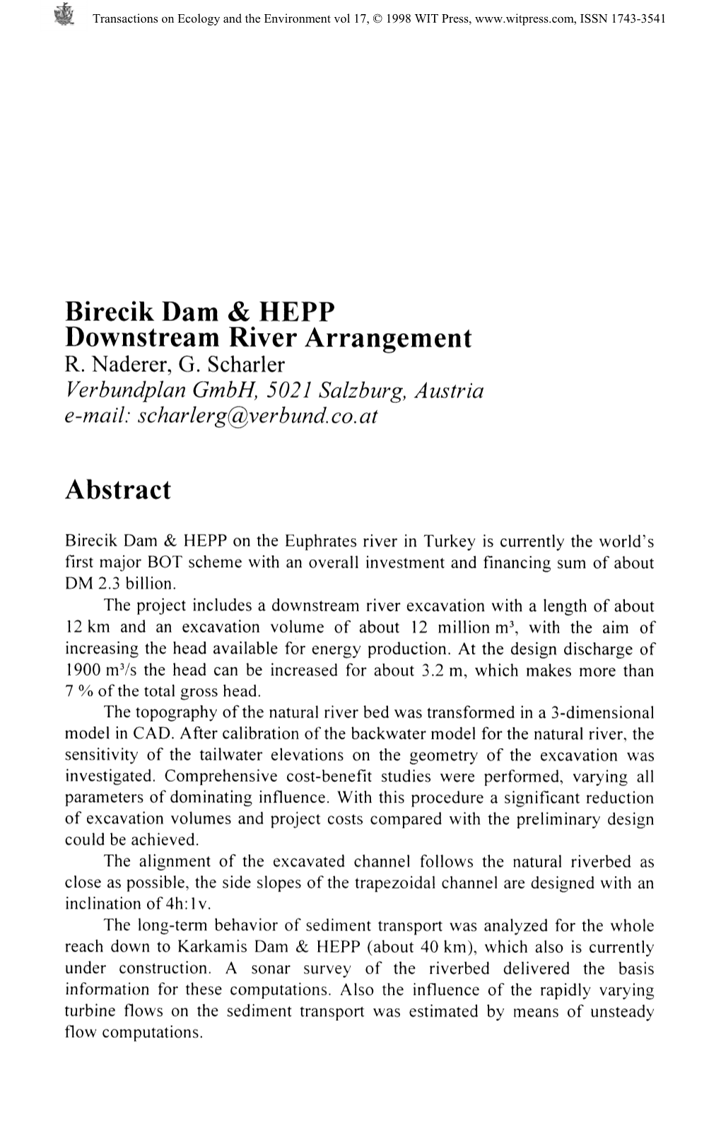 Birecik Dam & HEPP Downstream River Arrangement R