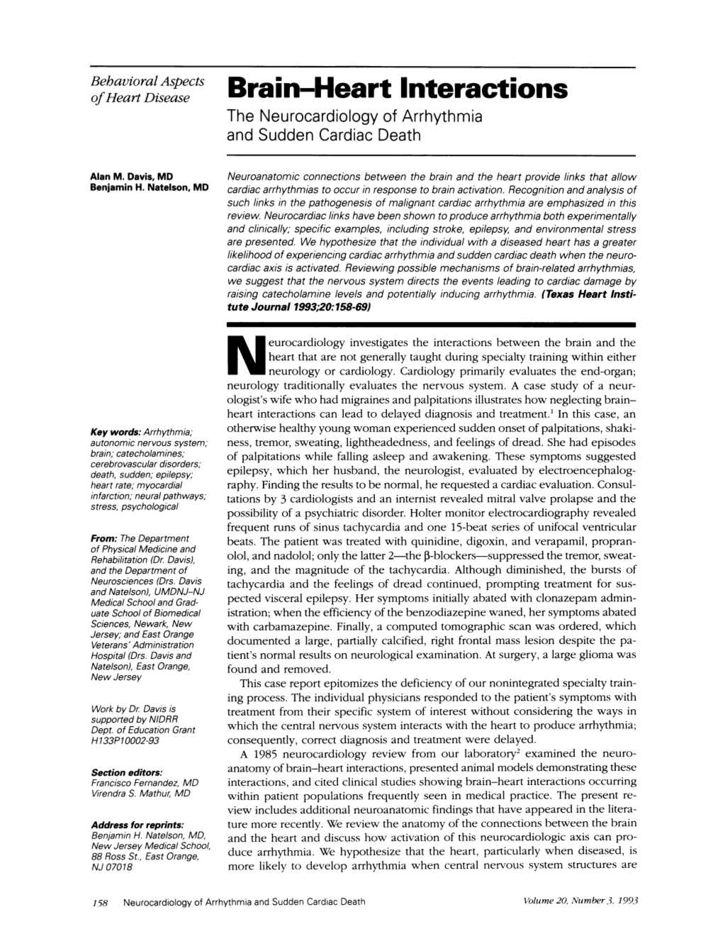 Brain-Eart Interactions the Neurocardiology of Arrhythmia and Sudden Cardiac Death