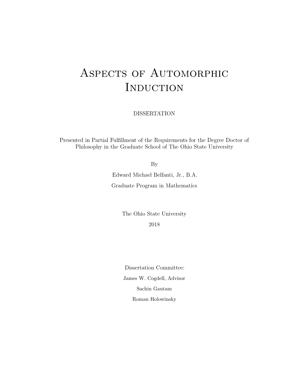 Aspects of Automorphic Induction