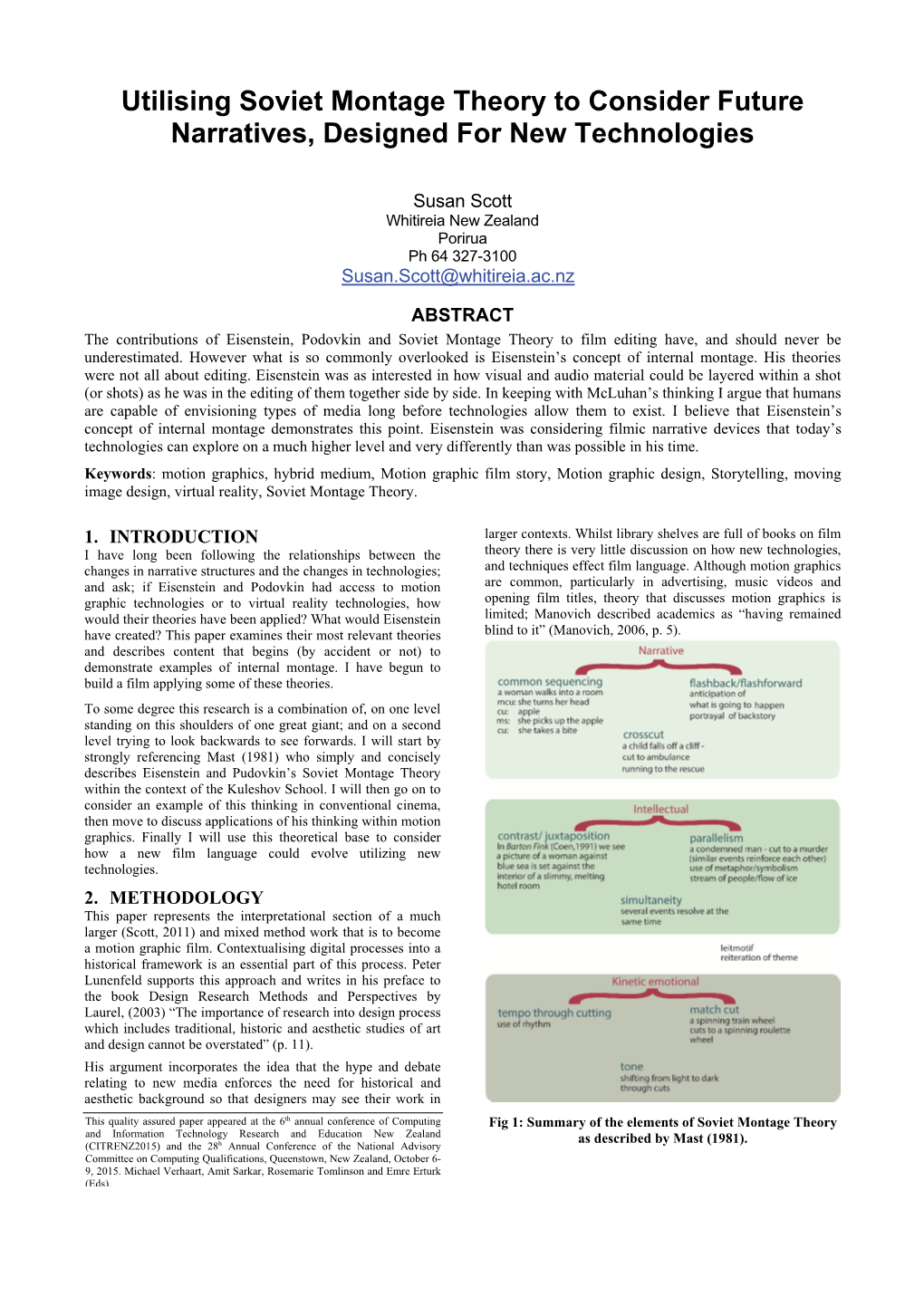 Utilising Soviet Montage Theory to Consider Future Narratives, Designed for New Technologies